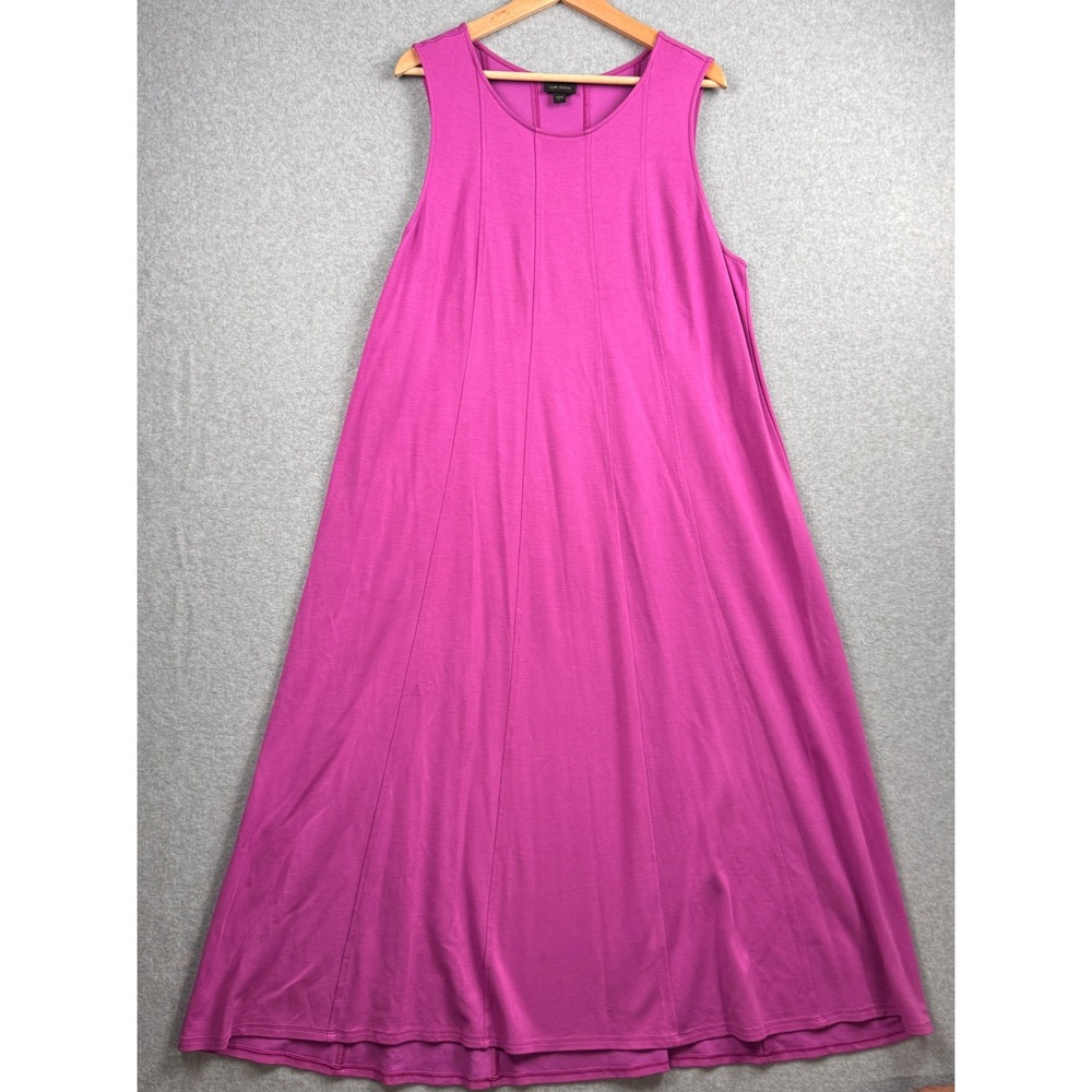 J Jill Dress Womens Large Magenta Pink Wearever Sleeveless Maxi Stretch Travel